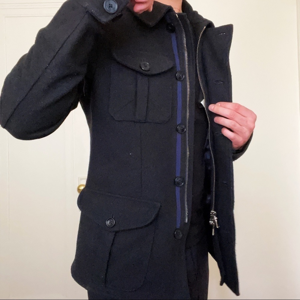 Daniele Alessandrini Wool Blend Military Jacket Black Men’s Size Medium - Picture 2 of 15